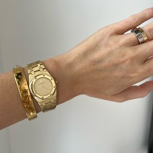Louis Vuitton gold Nanogram bracelet / Cuff